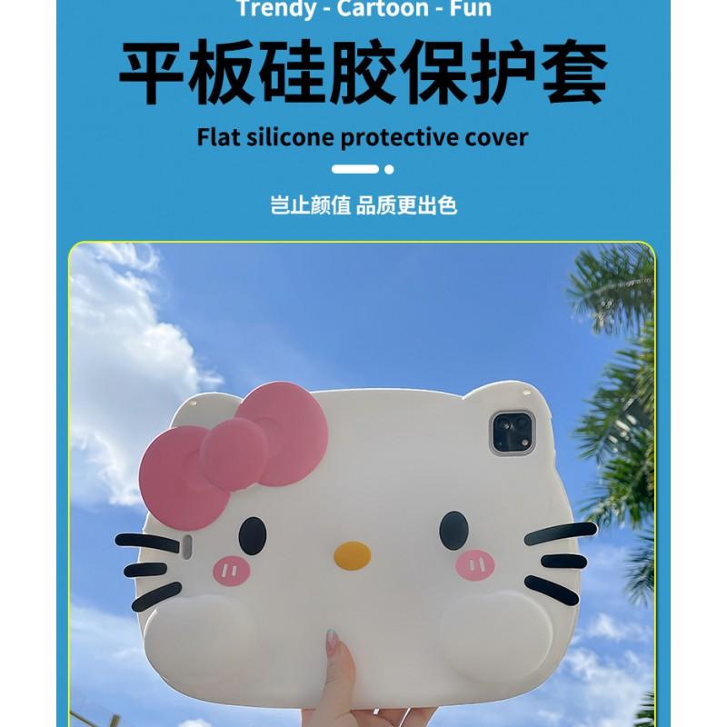 Soft Silicone IPad Pro 11 Case Air 4 5 6 7 10th Gen Cartoon Cute Kawaii Cat Design With Kickstand Shockproof Full Cover