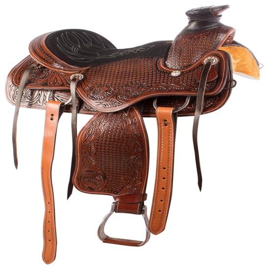 Wade Tree A Fork Premium Western Кожаное седло для рабочей лошади Roping Ranch (Доступно сиденье размером от 11 до 18 дюймов.)