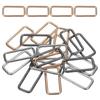 18pcs Metal Rectangle Ring Buckles X Square Strap Webbing Belt Rings for Camping Dog Luggage Belt Craft DIY Accessories Light Black 4/5" 2"