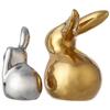 Домашний декор, керамические милые фигурки кроликов из золота и серебра (Набор из 2 шт., золотой и серебряный)