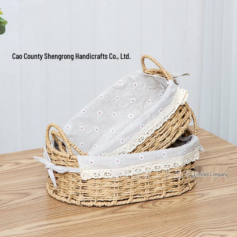 Плетеная корзина ручной работы для пультов и аксессуаров