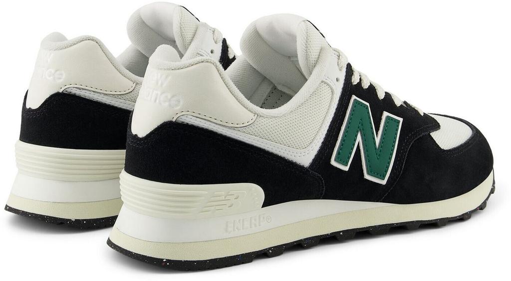 Кроссовки New Balance 574 черный с белым и болотно-зеленым