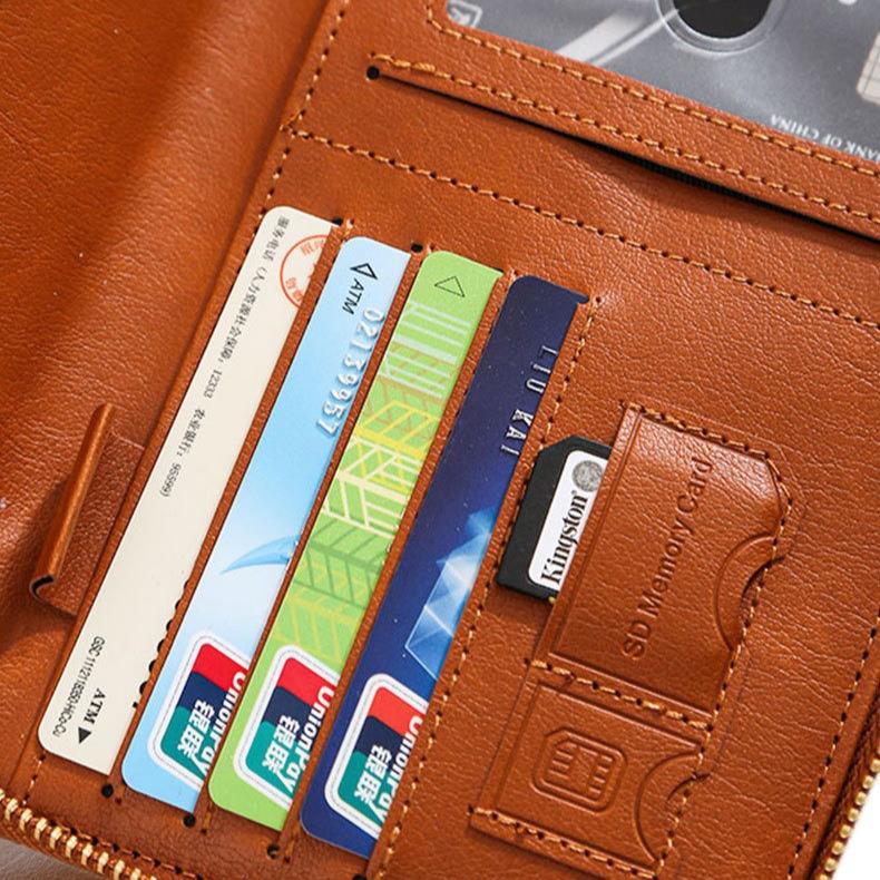 Женский кошелек для паспорта из ПУ-кожи с RFID-защитой, дорожный органайзер, длинный кошелек, клатч на молнии с ремешком на запястье, держатель для кредитных карт, кошелек для удостоверения личности и документов