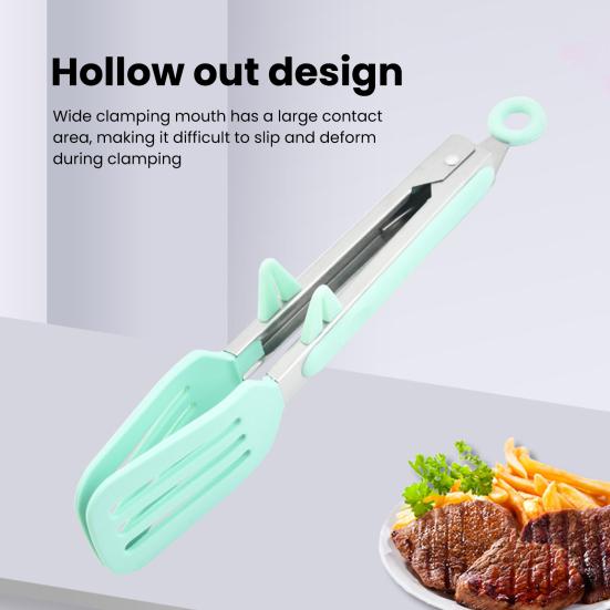 3 шт. щипцы для еды, прочные, удобные, термостойкие кухонные щипцы из нержавеющей стали с силиконовыми насадками для дома