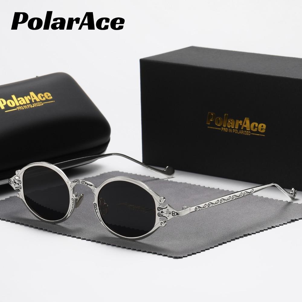 PolarAce Unisex Oval Metal Polarized Fashionable Driving Outdoor Riding Sun Visors Sunglasses, UV400