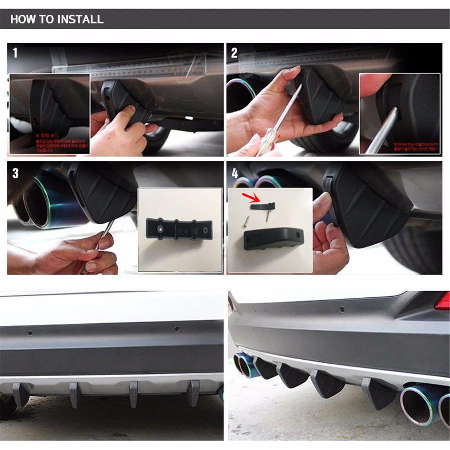 Универсальный 3 шт. Молдинг диффузора заднего бампера Точка Накладка Черный Красный Для Всех Автомобилей