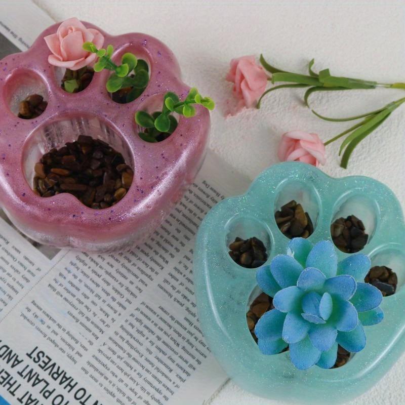 Неправильная форма DIY Drip Glue Mold Cat Claw Flower Pot Silicone Form Home Decoration Decorations