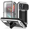 For iPhone 16e 16 15 14 Plus 13 Pro Max Rugged Metal Armor Phone Case Heavy Duty Aluminum Shockproof Cover Gorilla Glass Protect