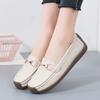 35-44 Spring/Autumn Female Leather Flat Flat Shoe Nurse Shoes Shoes Retro Navy Blue Loafers for Women