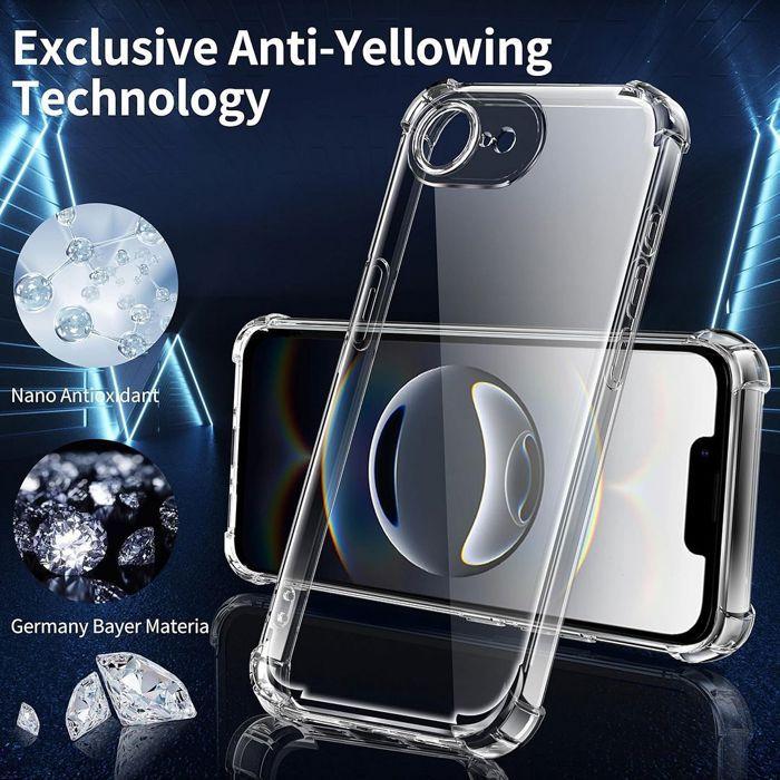 Coque pour iPhone 17e, Protection Silicone Antichoc Slim Coins Renforcés Transparent