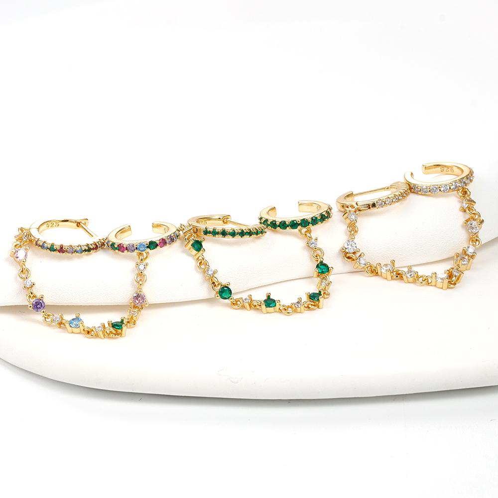 Серьги-подвески из нержавеющей стали с кристаллами CZ в Европе и Америке, модные ювелирные изделия с пряжкой для ушей, подарки на день рождения для женщин