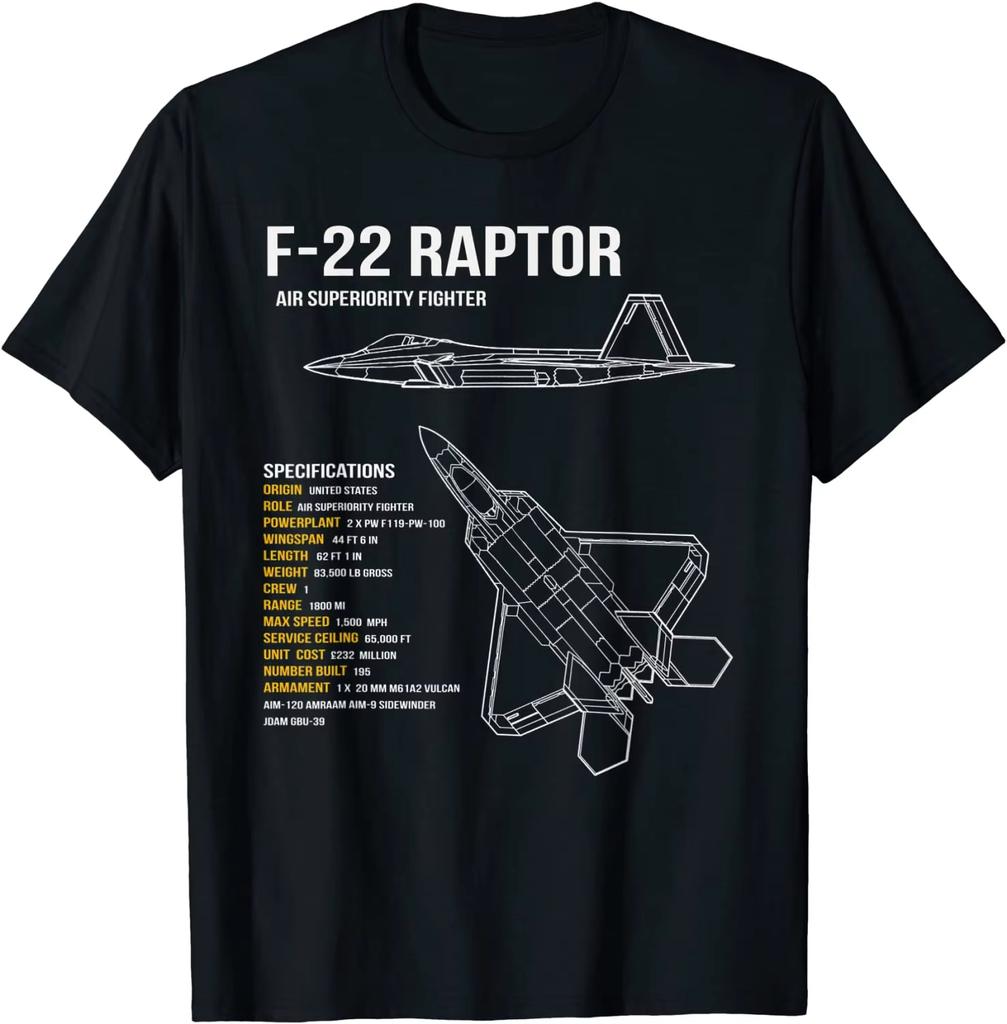 New Oversized Fashion F Raptor Air Superiority Fighter Unisex Tshirt Short Sleeve Casual Cotton