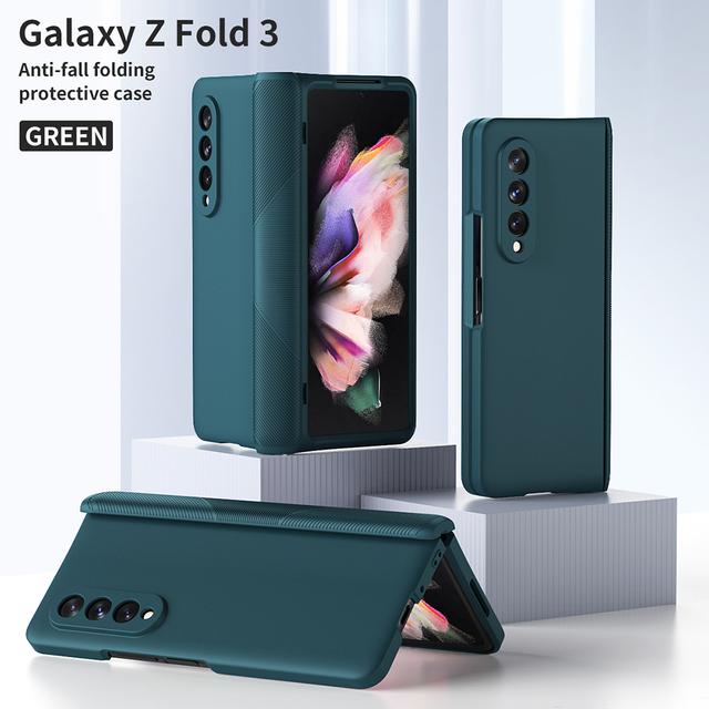 Ebesfous для Samsung Galaxy Z Fold 3 2 чехла с шарниром, полная защита, ультратонкий со стеклянной пленкой для экрана, жесткий чехол для ПК для Z Fold3