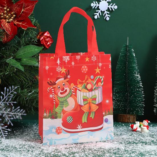 Сумки многоразовые сумки-тоут с узорами Санта-Клауса и снеговика для праздничного украшения вечеринки