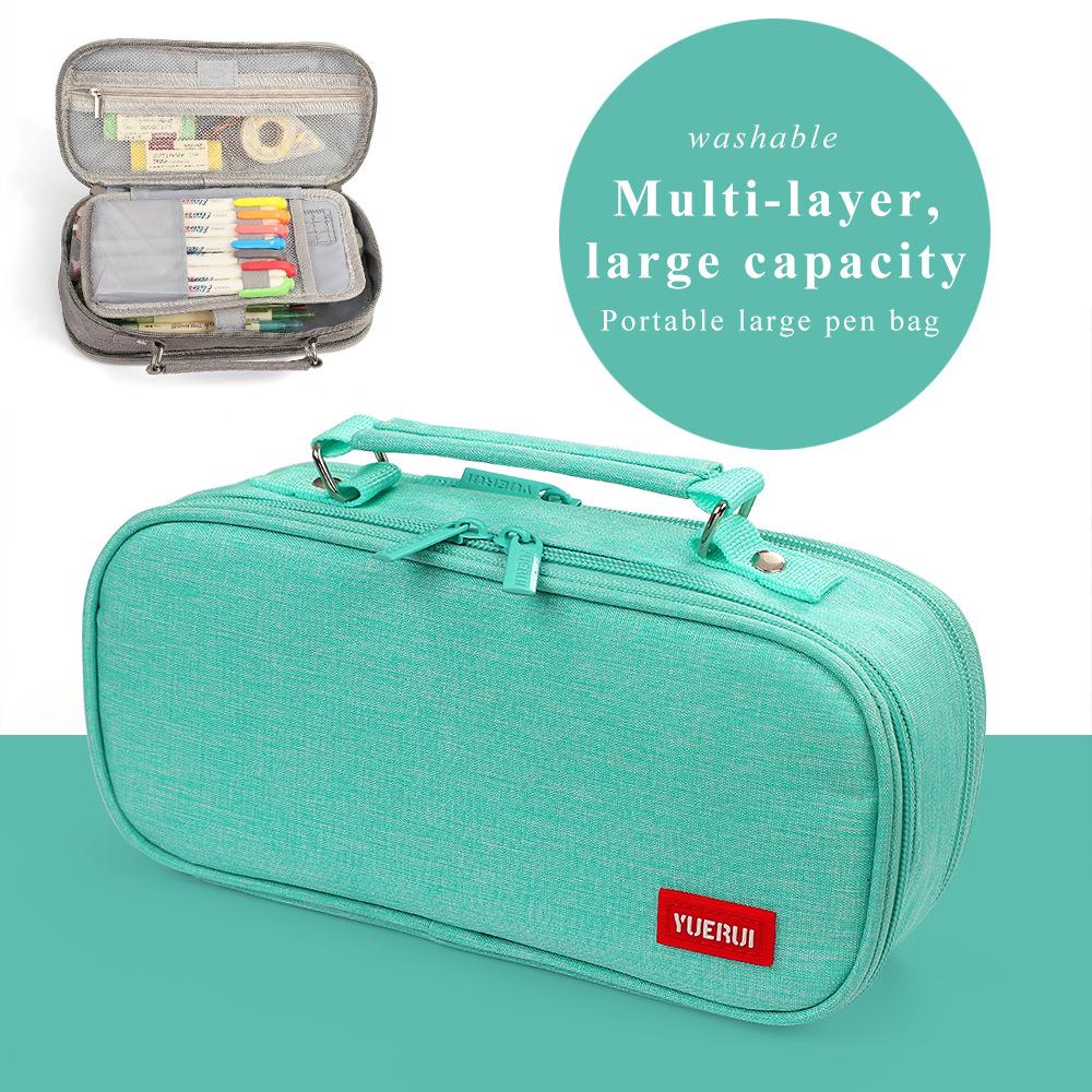 Многослойный холщовый пенал большой вместимости для студентов, простой и многофункциональный пенал, ручной органайзер для канцелярских принадлежностей