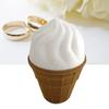 Ice Cream Shape Ring Box Lovely Large Capacity Storage Ice Cream Earring Case for Daily Life White Brown