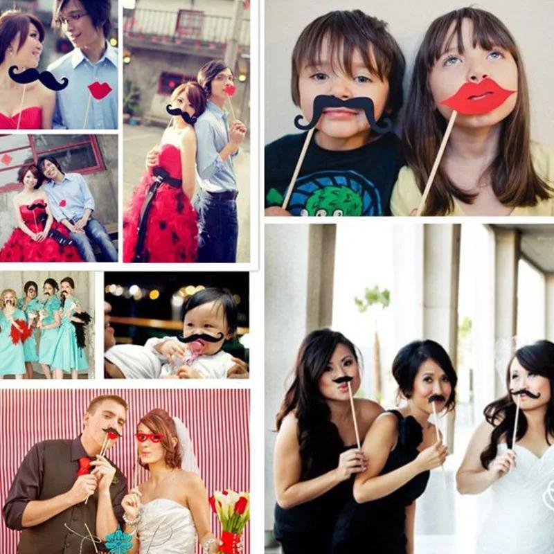 50 шт./компл. DIY забавная рождественская вечеринка на день рождения усы губы на палочке маска для фотобудки реквизит