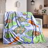 1 шт. Плед с рисунком «Черепаха и пруд с лилиями», легкий фланелевый плед для дивана, кровати, путешествий, кемпинга, гостиной, офиса, дивана, кресла и кровати