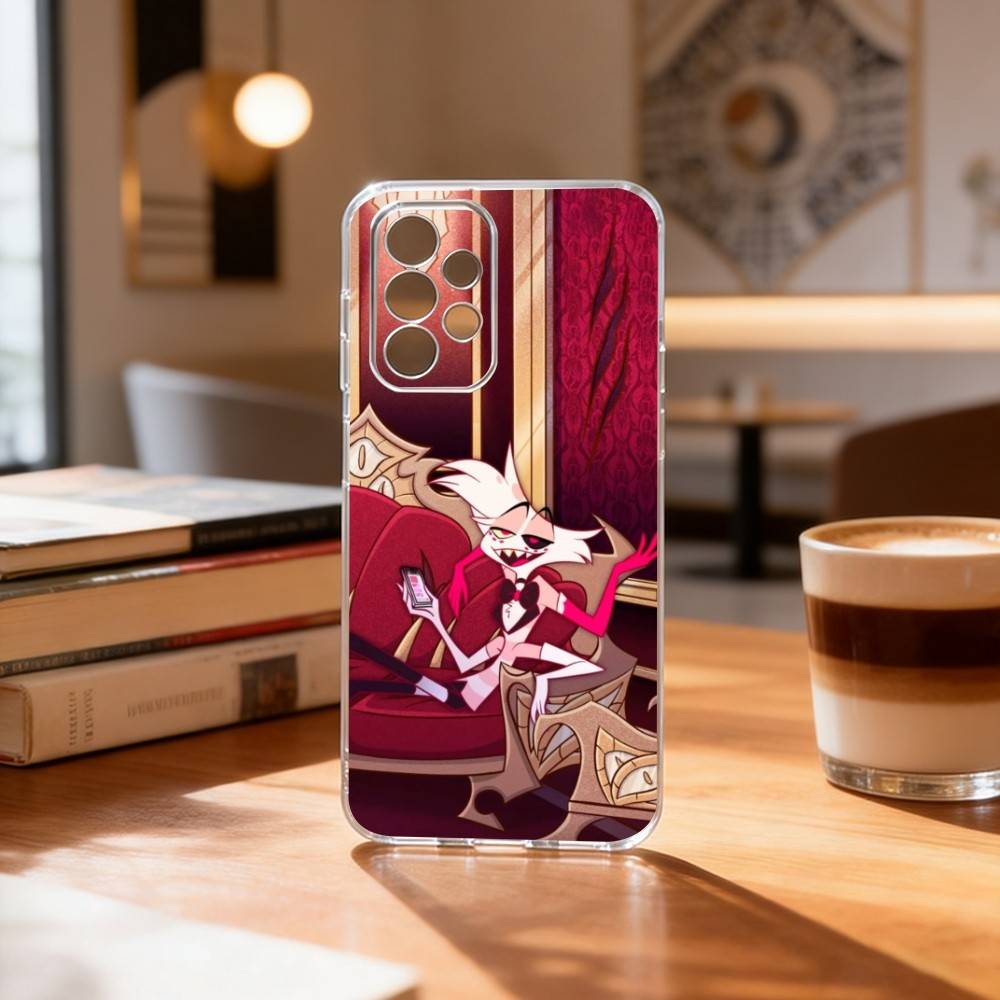 H-hazbin hotel ангел пыль Чехол для телефона для Samsung S25,S24,S21,S22,S23,S30,Ultra,S20,Plus,Fe Прозрачный чехол
