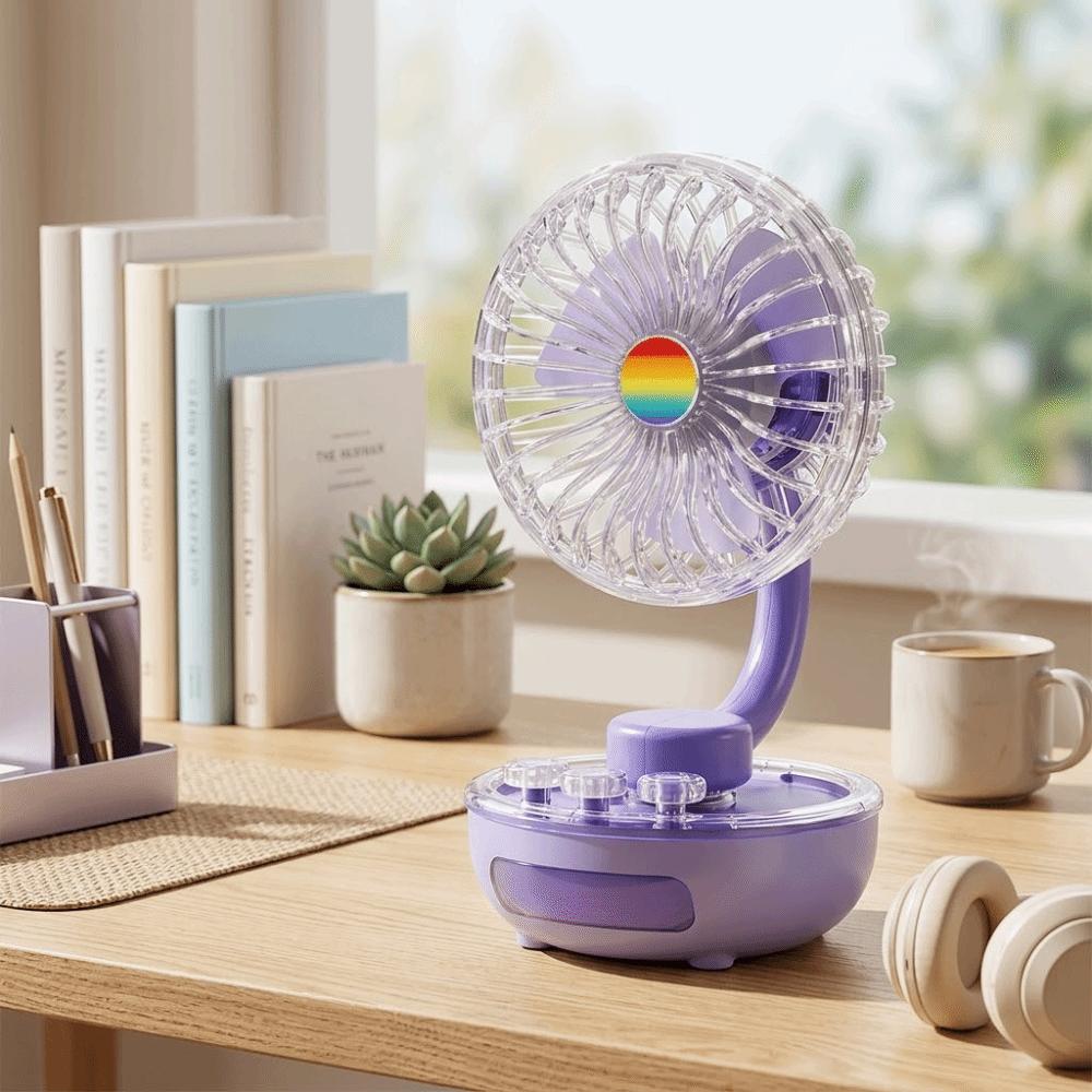 Compact Design Rechargeable Mini Table Fan Portable Personal Cooling Fan  Desktop Placement