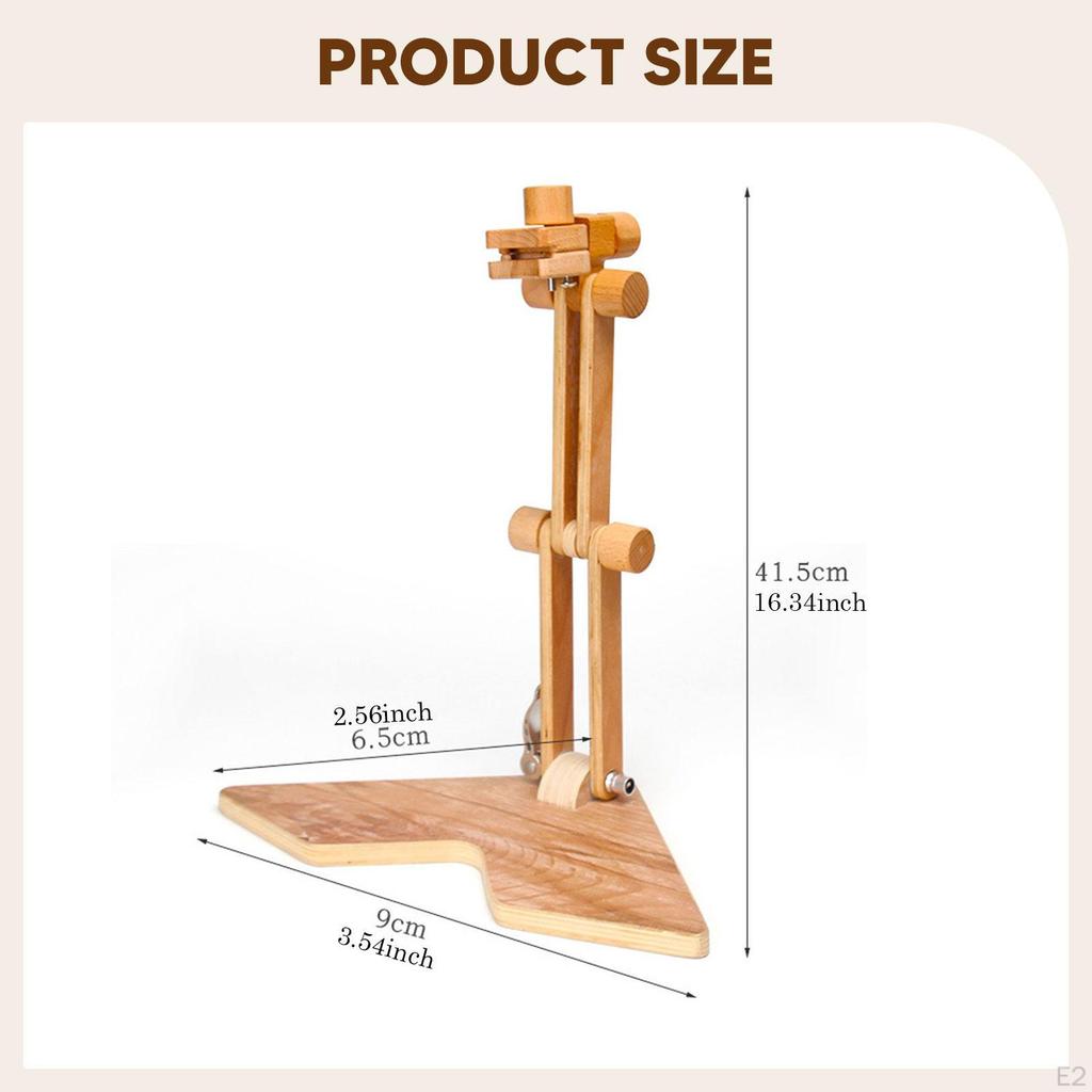 Wood Adjustable Embroidery Hoop Stand Needlework Rack Table Multipurpose Universal Fit Stitching