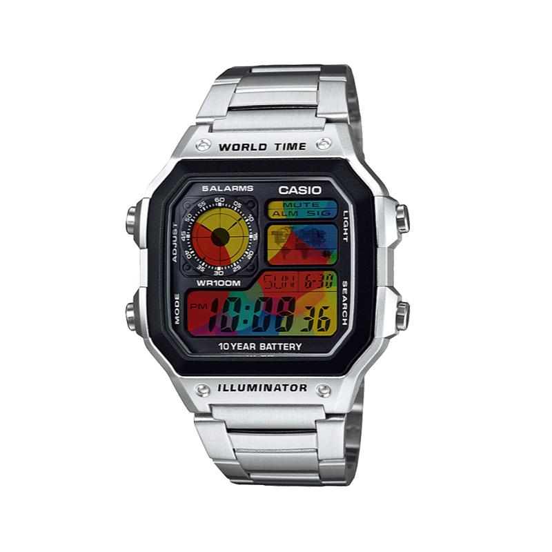 Casio Индивидуальные часы модифицированная серия цветной экран модные и универсальные Кварц Стальной ремешок тот же стиль для мужчин a AE-1200WHD-1A