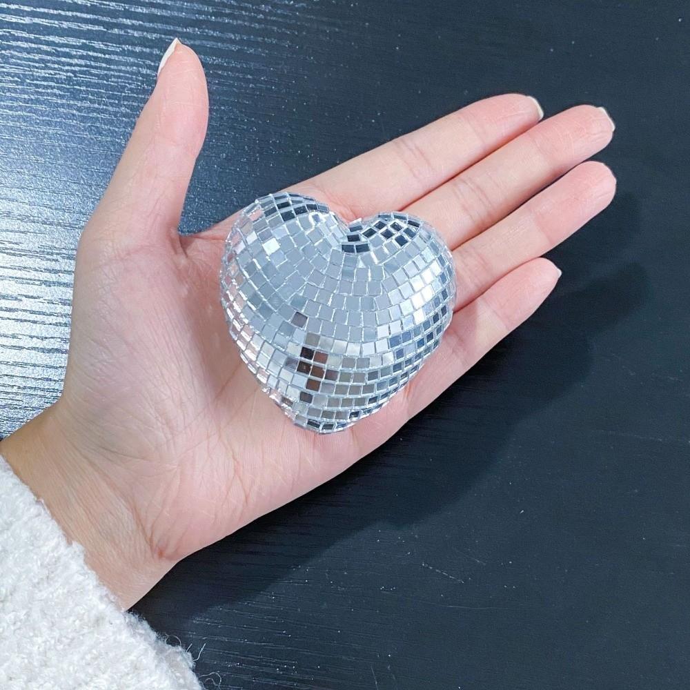 Lightweight Disco Ball Decorations Heart-Shaped Christmas Party Decorations Keys Chain