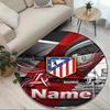 Custom Name Personalized Atletico Madrid Print Round Rug, Versatile Home Decor Carpet, for Playroom, Apartment, Balcony, Entryway, Hallway Gift