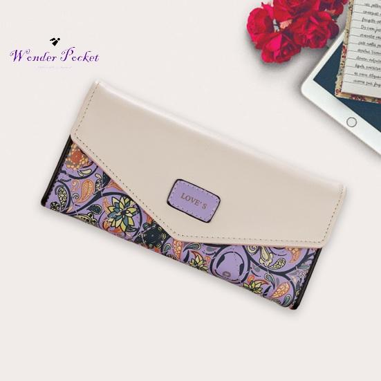 Женский кошелек в форме конверта, винтажный цветочный ромб с принтом, длинный, портативный, из искусственной кожи, большой емкости, с твердым швом, женский кошелек, сексуальная одежда для взрослых