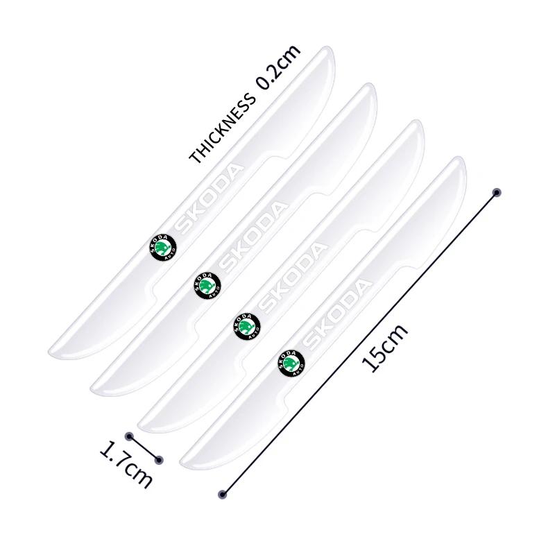 2025 Hot 4PCS Car side door anti-collision bumper protection sticker For Skoda Octavia Fabia Kamiq Kapoq Kodiaq Rapid SCALA Supe