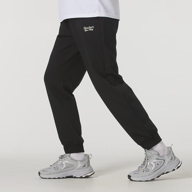 Skechers Sport Life SS24 Универсальные Модные Повседневные Брюки с Буквами Мужские Брюки Угольно-Черные L324M027-0018