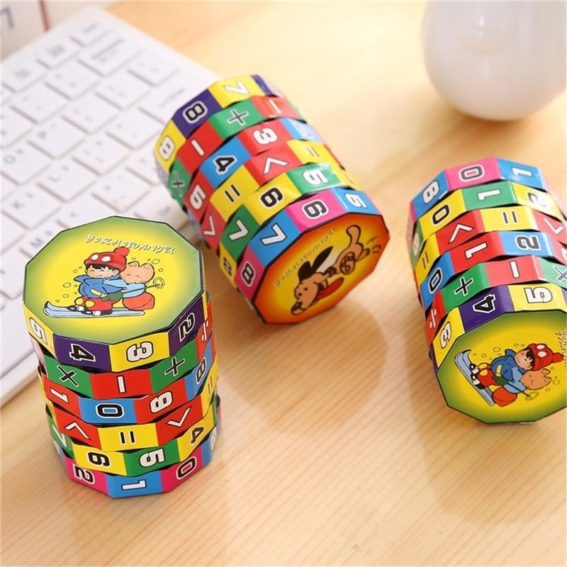 Cylindrical V-cube 6 Numbers Magic Cube Toy Puzzle Game Gift Stickers Numbers