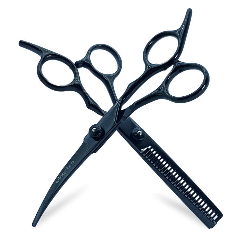 6.5" черный профессиональный набор ножниц для груминга собак прямые ножницы изогнутые филировочные ножницы