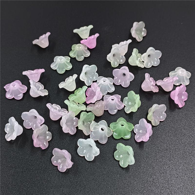 Бусины Рог Держатель для цветов Имитация глазури DIY Аксессуары для волос Изготовление ювелирных изделий для серег Ожерелья Мода 20 шт. Двухцветный окрашенный акрил