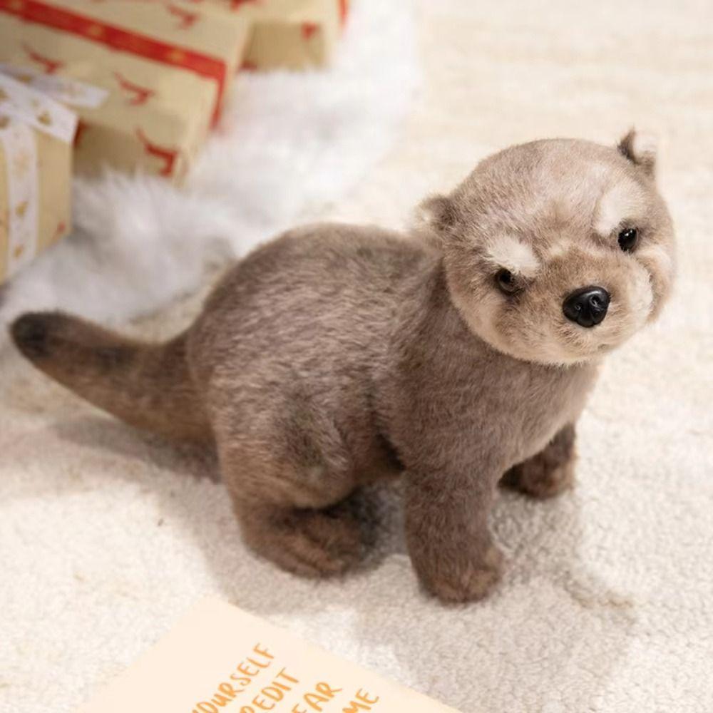 Soft Brown Otter Plush Toy PP Cotton Simulation Otter Toy Doll Children Girl