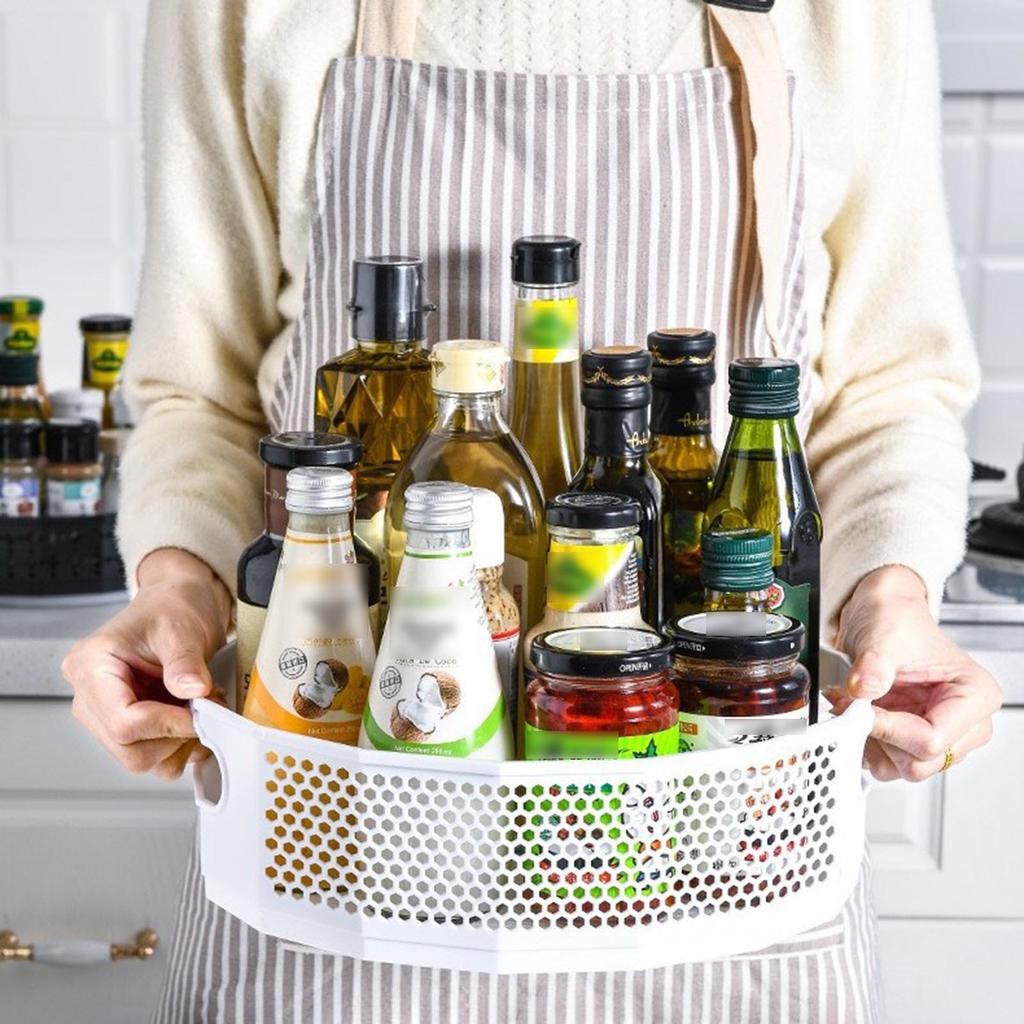 360 ° Rotating Plastic Storage Rack Bathroom Bathroom Storage Rack Kitchen Food Oil Seasoning Bottle Storage Rack Fruit Tray