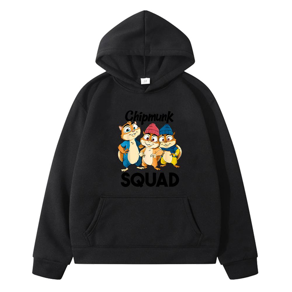 Каваи толстовки с принтом костюмов Элвина и бурундуков Флисовая куртка y2k мультяшный пуловер Осенняя аниме толстовка для девочек