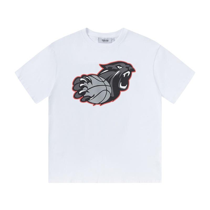 Cross-border new graffiti letter printing European and American street trendy brands loose and versatile casual men's and women's short-sleeved round