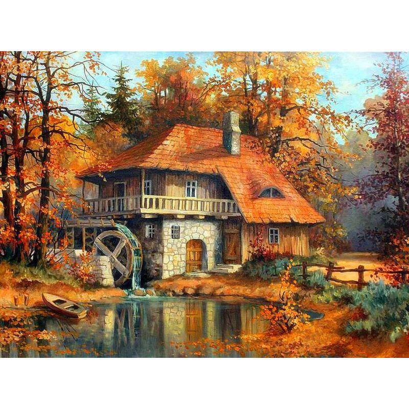 Diy 5d Алмазная картина Пейзаж Мозаика Вышивка крестом Пейзаж Алмазная мозаика Распродажа Зимний домашний декор Подарок