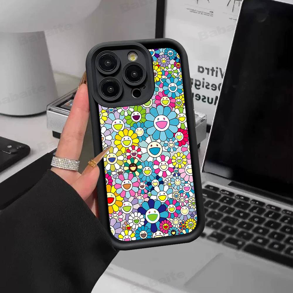 Чехол для телефона T-Takashi M-Murakami Для IPhone 17 16 15 14 13 12 11 Pro Max Защита от падений Мягкий чехол