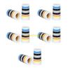 10Pcs Golfing Tapered Ferrules Fit 0.35Inch 0.37Inch Tapered and Parallel Shafts Colorful Striped Golfing Iron Ferrules