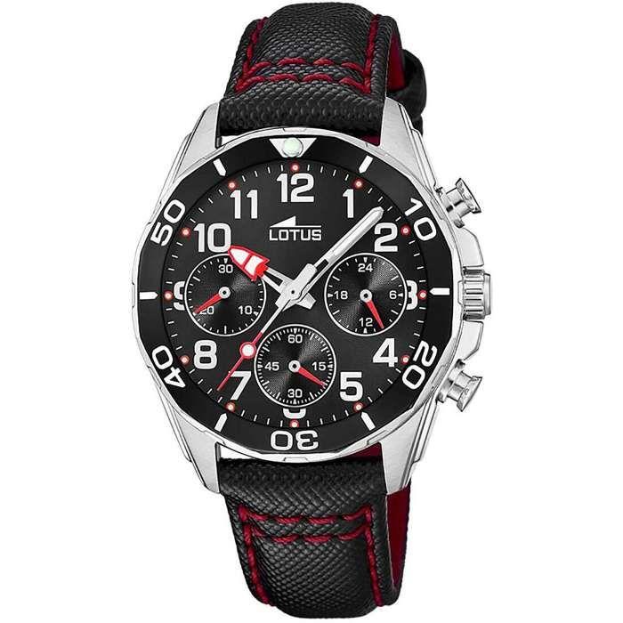 Montre - Acier,Cuir Noir - Lotus - 18859/2
