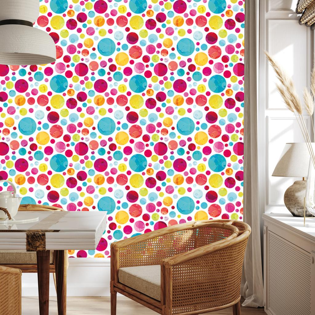 Fashionable colorful dots wallpaper for living room and bedroom 50x1000