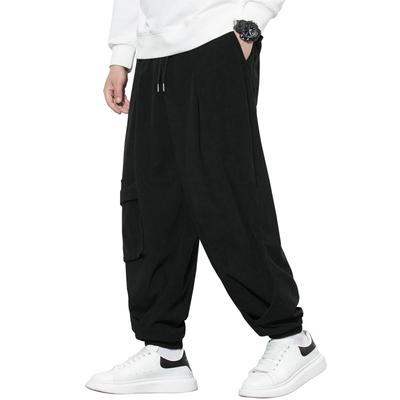 Fasshonrida Вельветовые Саруэл Популярные Холодная Погода Осень Свободные Плюс Стильные Широкие Хакама Уличные Расслабленные Аладдин Размер M Мужские Брюки, Защита,