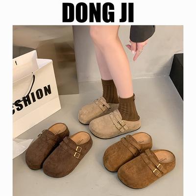 Носите туфли на платформе Boken женские 2025 новые ранняя весна однопедальные с сумкой на носке полушлепанцы повседневные универсальные ленивые шлепанцы