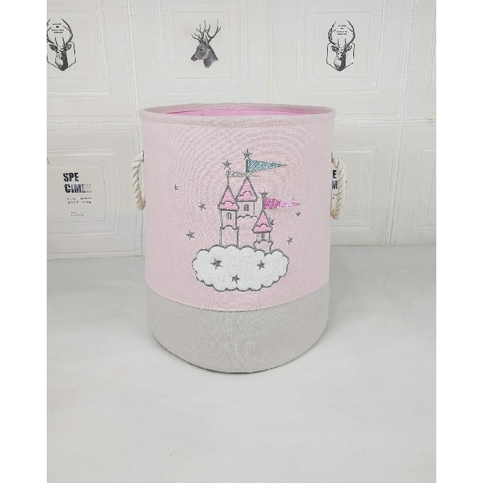 KUNRO Large Sized Round Storage Basket Organizer Bin Laundry Hamper for Nursery Clothes Toys