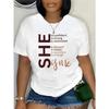 Women's Front Print Tee Short Sleeve Casual Sports Style Summer Comfort Breathable Top