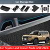Для Toyota Land Cruiser Prado J250 2024+ Автомобильный ящик для хранения Подлокотник двери Центральная консоль Силиконовая подкладка для ящика для хранения Автоаксессуары