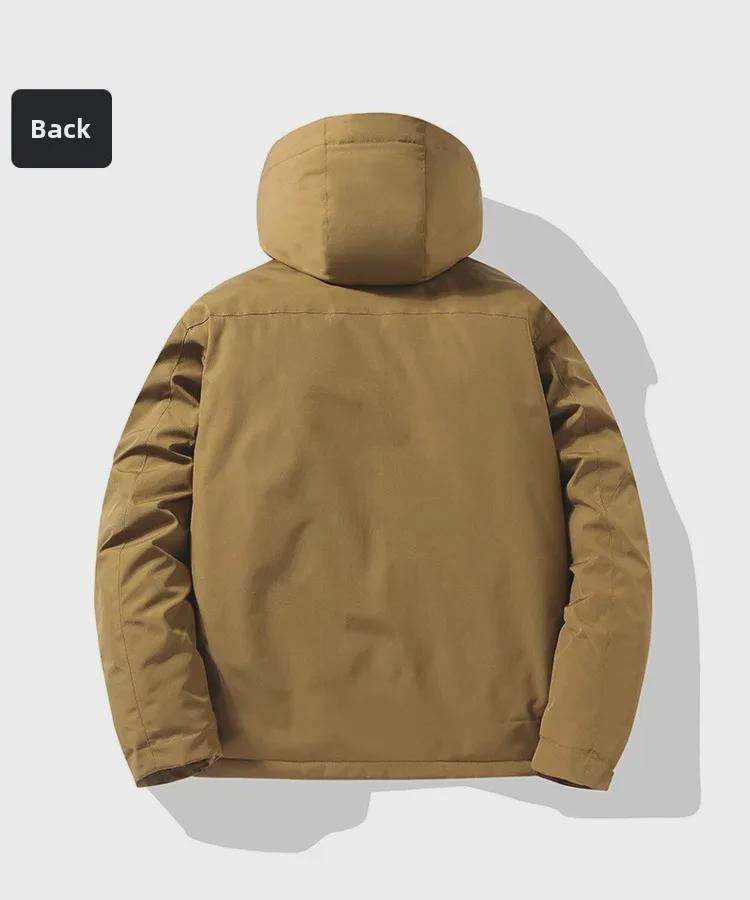 Модернизированная мужская куртка с капюшоном из графенового хлопка J91: Модный, ветрозащитный, водонепроницаемый, утолщенный дизайн для пар.