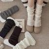 Однотонные носки Осень Вязаные Вертикальная полоска Тонкие Теплые Гетры Простые Накладные носки Чулочно-носочные изделия